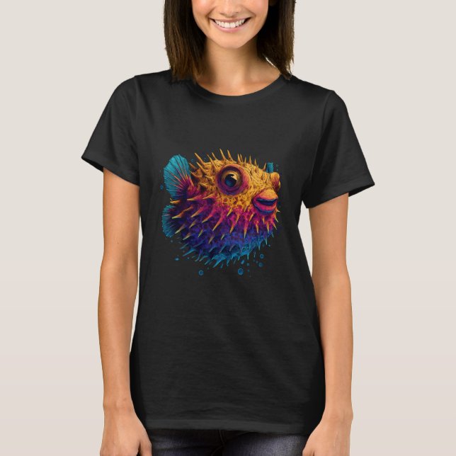 T-shirt Pufferfish Lover Motif Blowfish Sea Ocean Animal P (Devant)