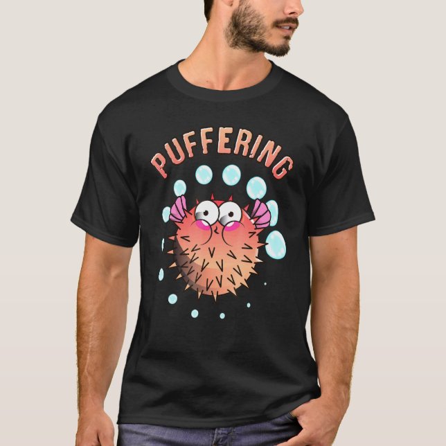 T-shirt Puffering Pufferfish Poisson Mignon (Devant)