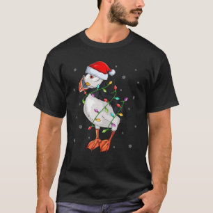 T-shirt Puffin Bird Xmas Éclairage Santa Hat Puffin Noël