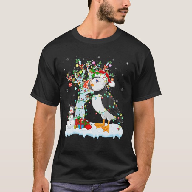 T-shirt Puffin Bird Xmas Élément Arbre Puffin Chri (Devant)