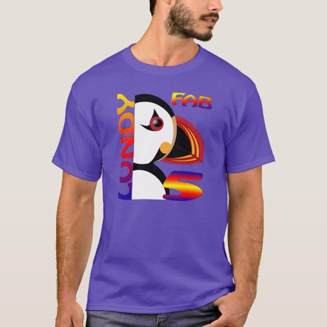 T-shirt Puffin Lundy 2 violet (Devant)