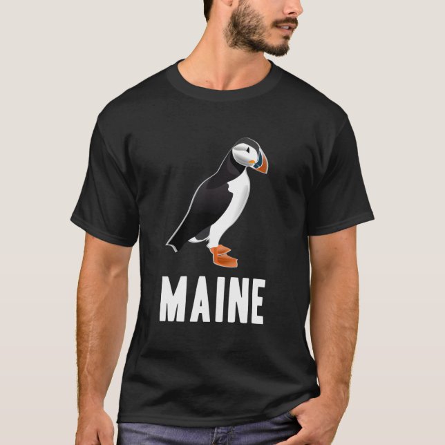 T-shirt Puffin Oiseau À L'Observation Dans Le Maine Souven (Devant)