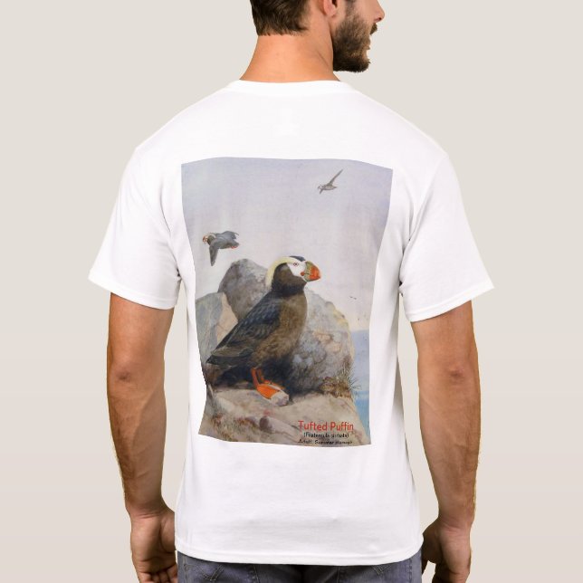T-shirt Puffin touffu, illustration avant/arrière (Dos)