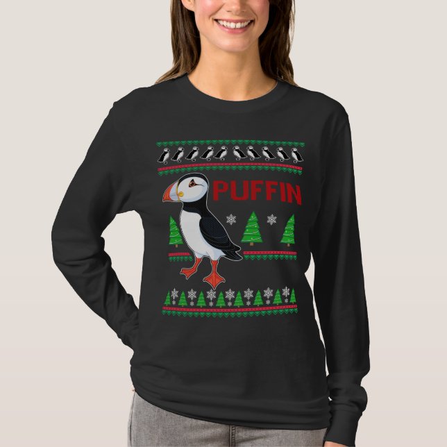 T-shirt Puffin Xmas Doux moche Puffins Lover Drôle mignon (Devant)