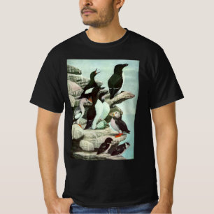 T-shirt Puffins vintages et oiseaux aquatiques de Louis Fu