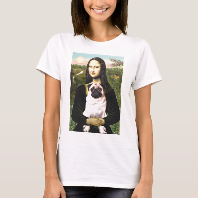 T-shirt Pug 3 (faon) - Mona Lisa (Devant)