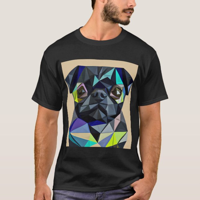 T-shirt Pug Abstraction Géométrique (Devant)