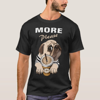 T-shirt Pug amateur de café drôle