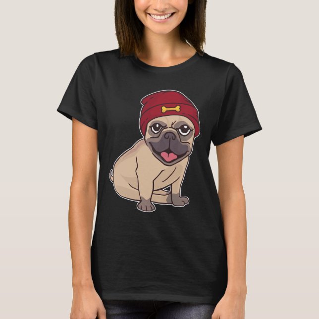 T-shirt Pug Beanie 459 (Devant)
