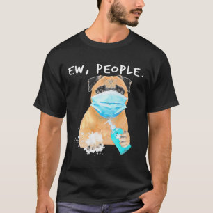 T-shirt Pug Beurk Personnes Chien Portant Un Masque Facial