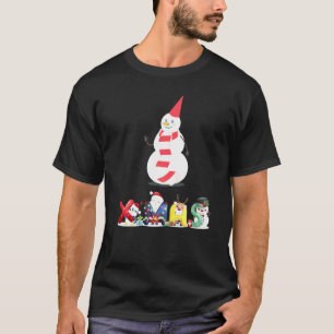 T-shirt Pug Bonhomme de Neige de Noël Chemise de Nuit de F