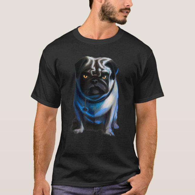 T-shirt Pug Chien Méchant Halloween (Devant)