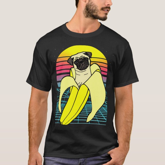 T-shirt pug chou banana esthétique (Devant)