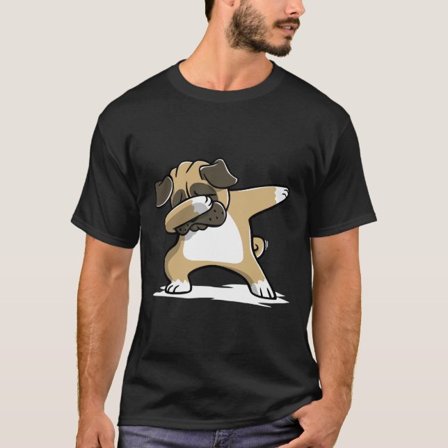 T-shirt Pug Dabbant Drôle 358 (Devant)