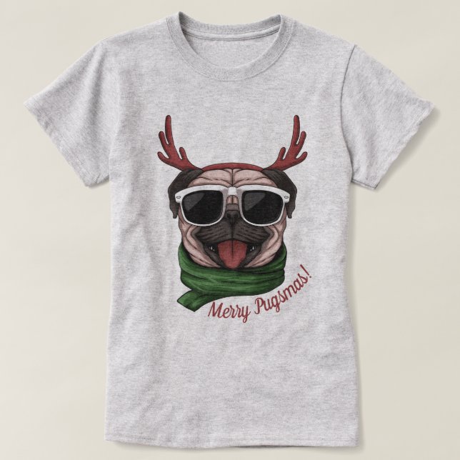 T-shirt Pug de Christmas (Design devant)