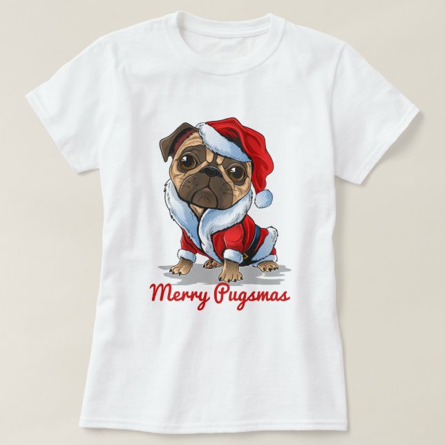 T-shirt Pug de Christmas (Design devant)