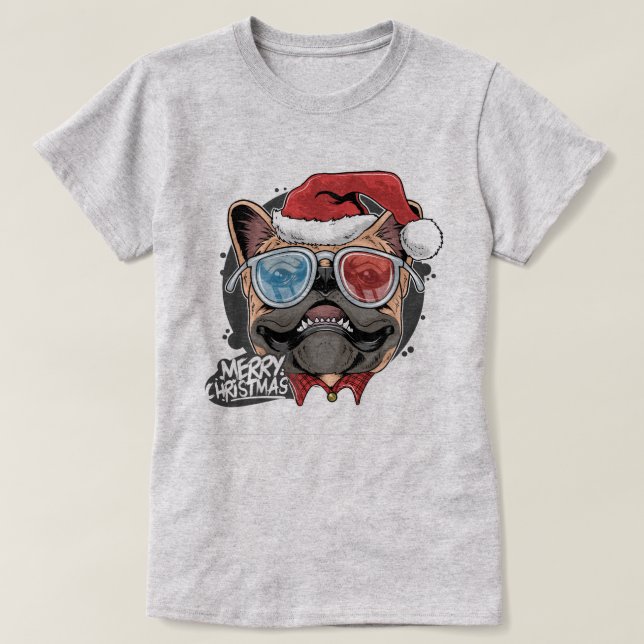 T-shirt Pug de Christmas (Design devant)