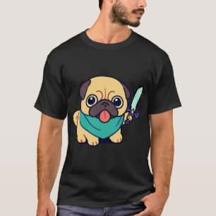 T-shirt Pug de dessin animé grincheux « Je suis très occup