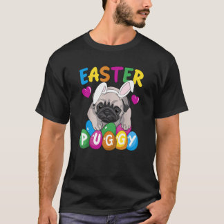 T-shirt Pug de Pâques Chien Mignon Pug Français Jour de Pâ