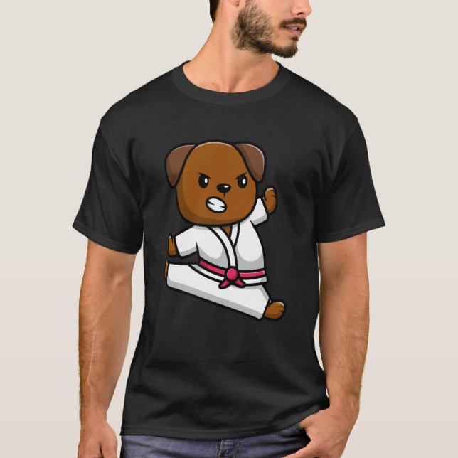 T-shirt Pug Dog Knows Karate Dog Karate Dog (Devant)
