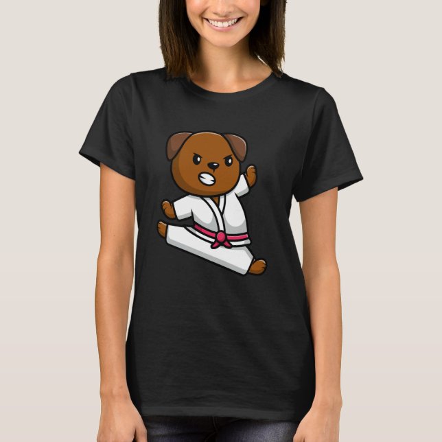 T-shirt Pug Dog Knows Karate Dog Karate Dog (Devant)