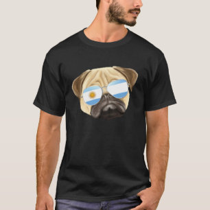 T-shirt Pug Drapeau Argentin Argentine Pochette