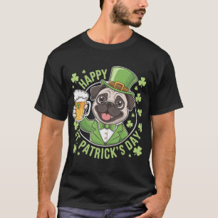 T-shirt Pug drôle de la Saint-Patrick avec chope de bière
