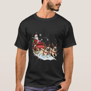 T-shirt Pug drôle de Noël Santa Amateurs de chiens mignons