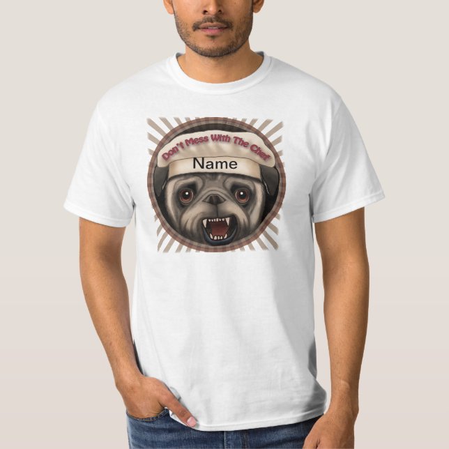 T-shirt Pug Embête le Chef (Devant)