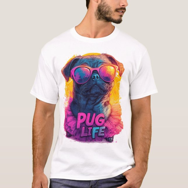T-shirt Pug Excentrique en Tutu - Conception de Vie de Pug (Devant)