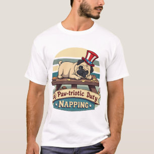T-shirt Pug faisant la sieste