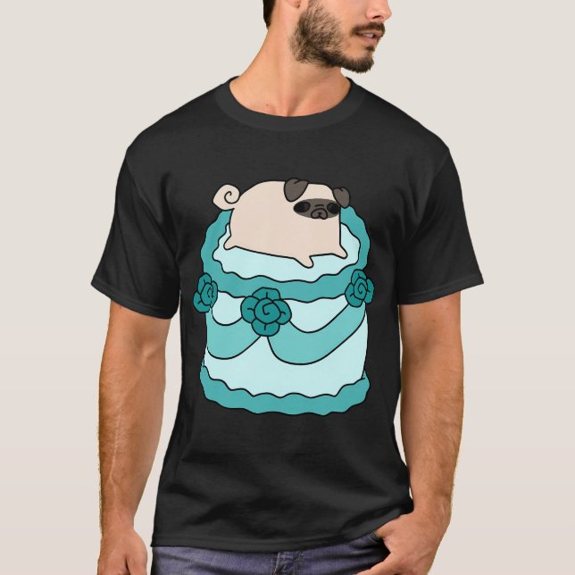 T-shirt Pug gâteau d'anniversaire (Devant)
