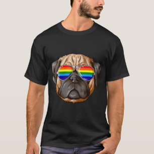 T-shirt Pug Gay Pride Flag LGB Rainbow Sung Pug