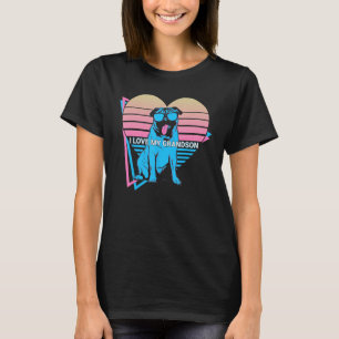 T-shirt Pug Grand-père Rétro J'aime mon petit-fils