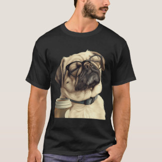T-shirt Pug Groggy et Café