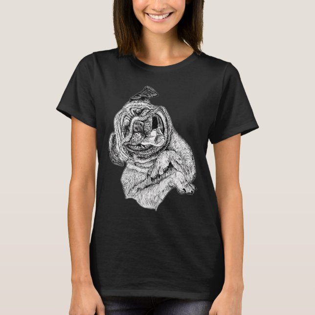 T-shirt Pug heureux (Devant)