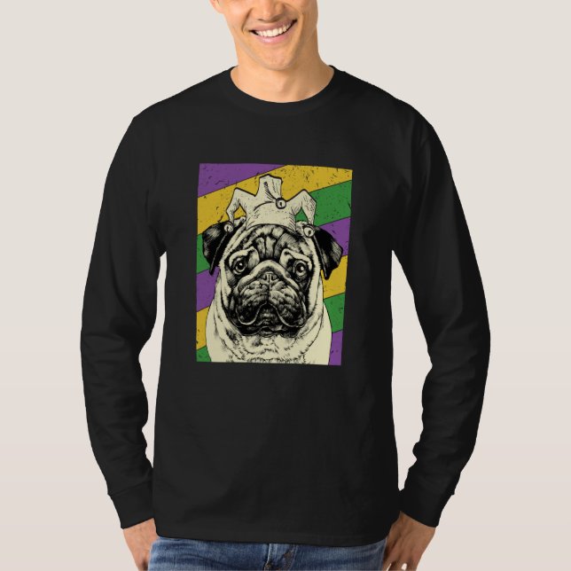 T-shirt Pug Jester Mardi Gras Dog Mom or Dad (Devant)