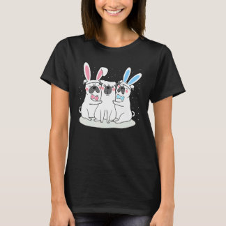 T-shirt Pug Jour de Pâques Oreilles de Lapin Pugdog