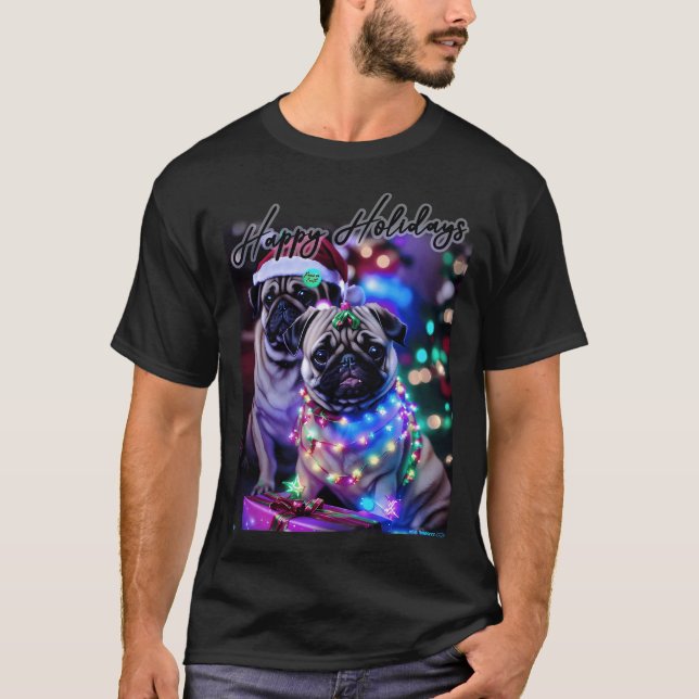 T-shirt Pug JOYEUX NOËL 82 JOYEUX NOËL (Devant)