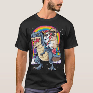 T-shirt Pug Licorne Dinosaure T rex T Enfants Filles Femme