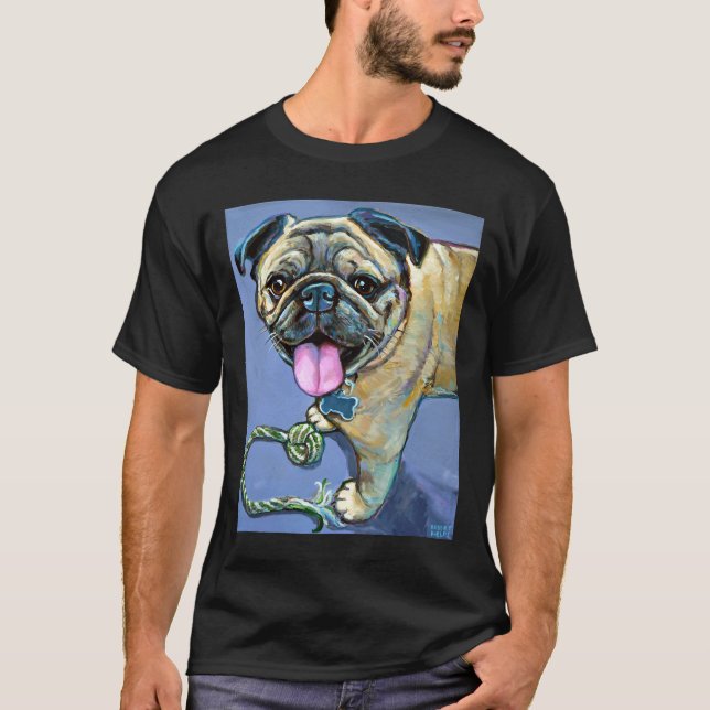 T-shirt PUG mignon avec jouet classique  670 (Devant)