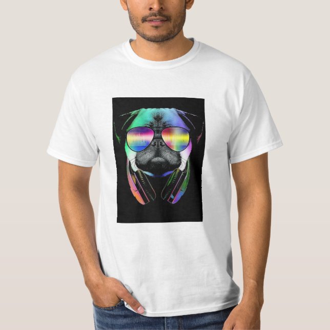 T-shirt Pug Music (Devant)