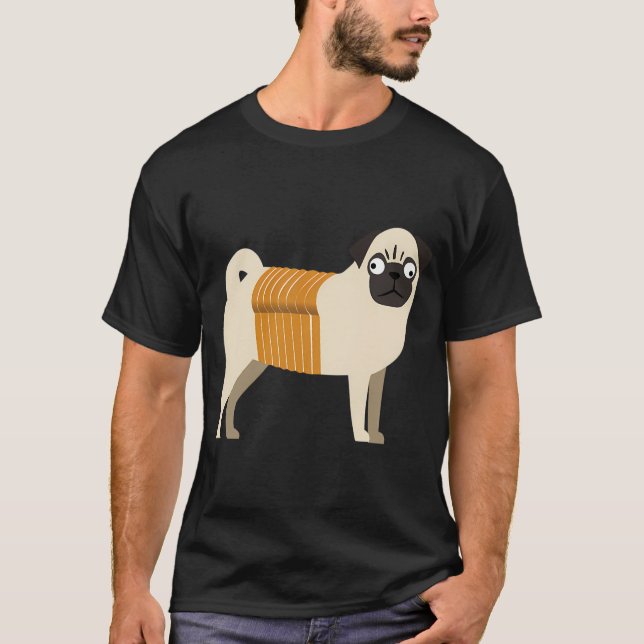 T-shirt Pug - pain de mie (Devant)