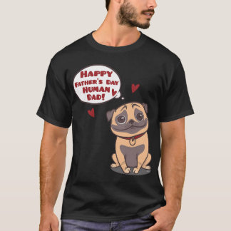 T-shirt Pug Papa Humain