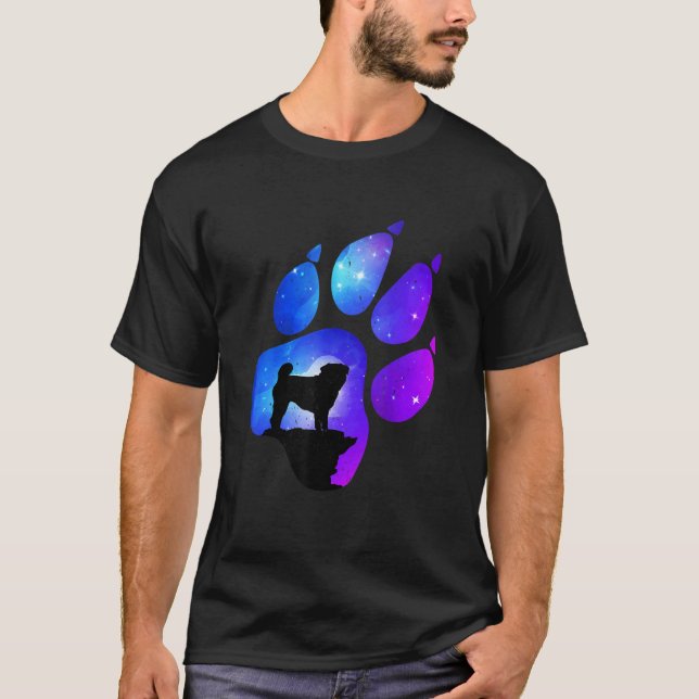 T-shirt Pug Patte Chien Maman Papa (Devant)