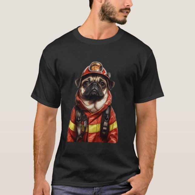 T-shirt Pug Sapeur-Pompier (Devant)