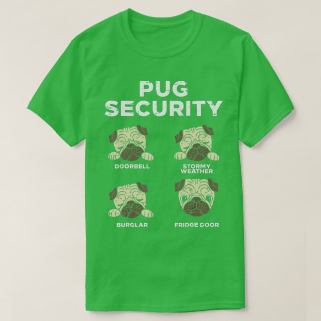 T-shirt Pug Security Funny Animal Pet Dog Lover Owner Men  (Design devant)