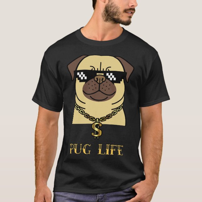 T-shirt Pug Vie de Gangsta (Devant)