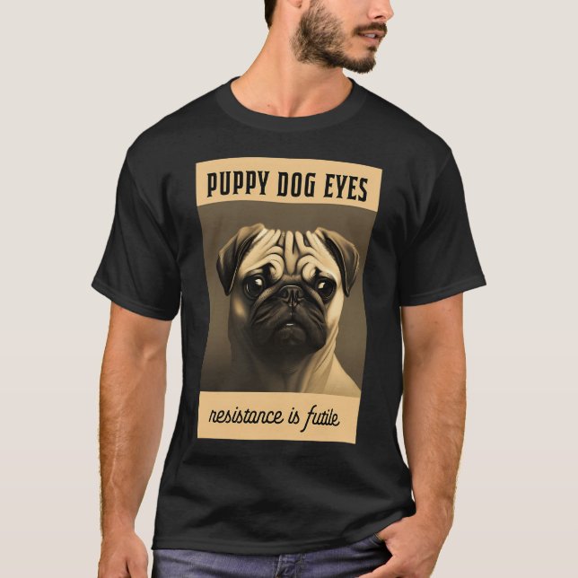 T-shirt Pug : yeux de chiot (Devant)