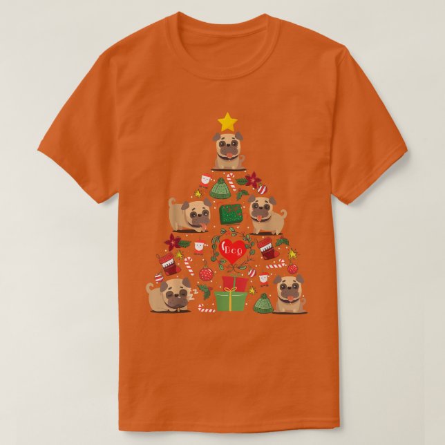 T-shirt Puggle Christmas Tree Ornament Decor  (Design devant)